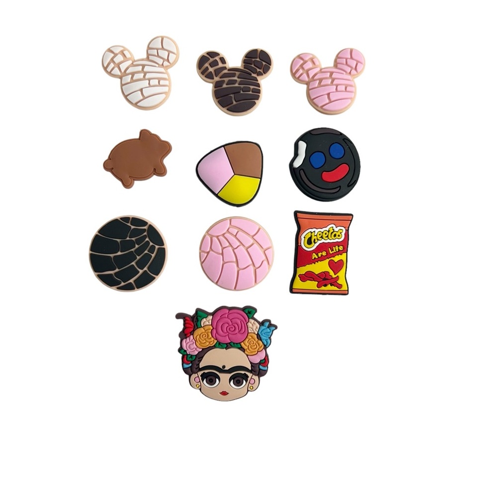 Mexican Concha Sweet Bread Hot Cheetos Shoe Charms Jibbitz New Lot of 10